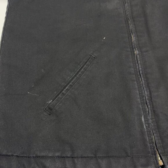 Dickies Jacket Mens XL Black.Gray Full Zip Shop Mechanic Quilted Lined Canvas - Picture 6 of 16